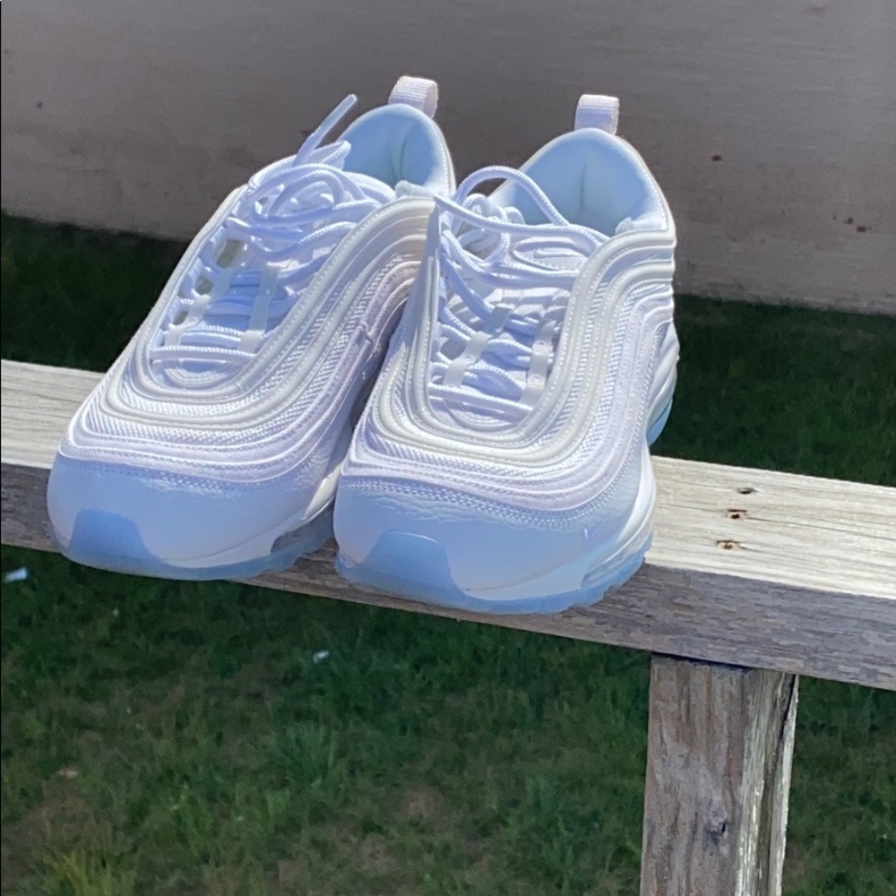 Air max’s all white gum sole bottom size 9.